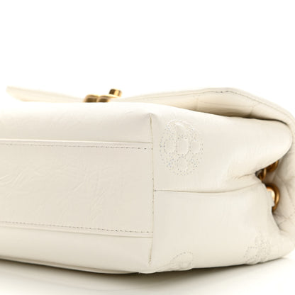 Chanel Crumbled Calfskin Embossed Flap White 18 of 21