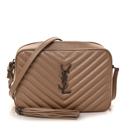 Saint Laurent Calfskin Matelasse Monogram Lou Camera Bag Dark Beige 1 of 8