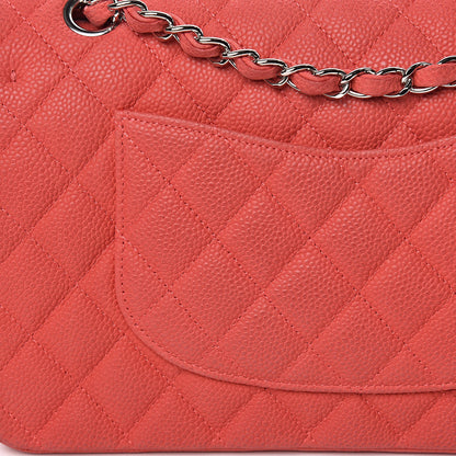 Chanel Iridescent Caviar Quilted Medium Double Flap Dark Pink 17 of 18