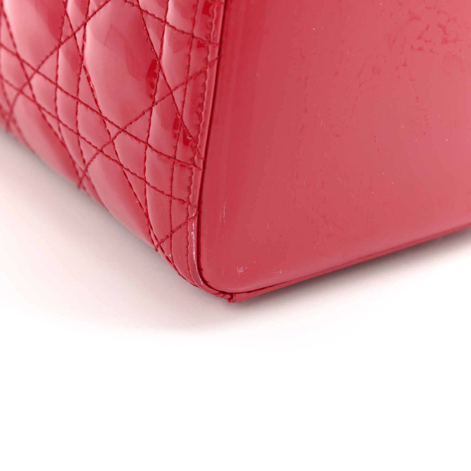 Christian Dior Patent Cannage Medium Lady Dior Red 12 of 13