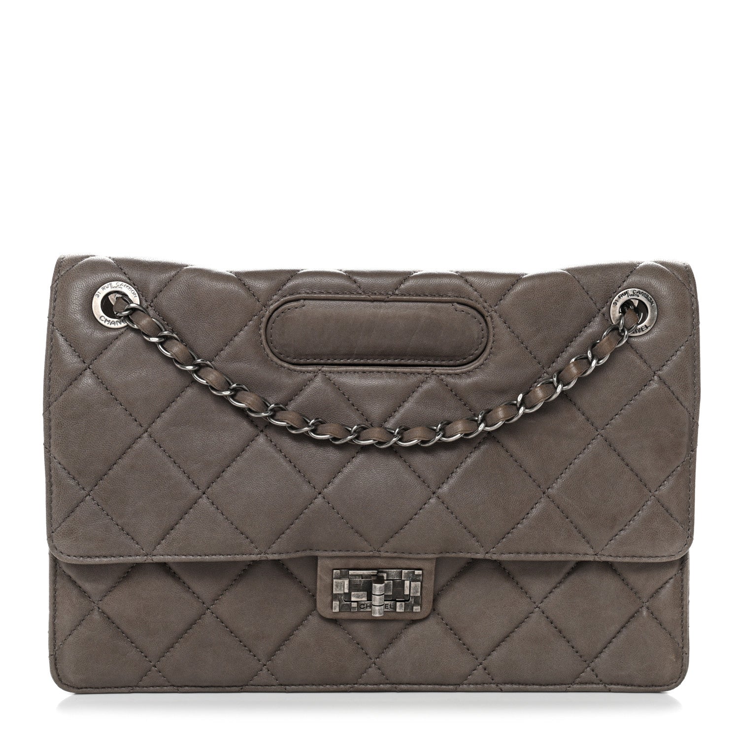 Chanel Washed Lambskin Jumbo Take Away Flap Grey 1 of 12