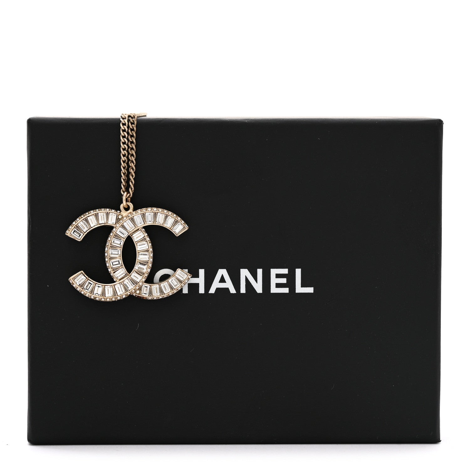 Chanel Baguette Crystal CC Necklace Gold 8 of 8