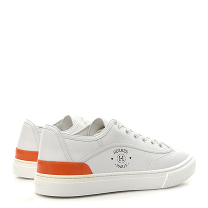 Hermes Calfskin Alligator Womens Get Sneakers 38 White 6 of 11
