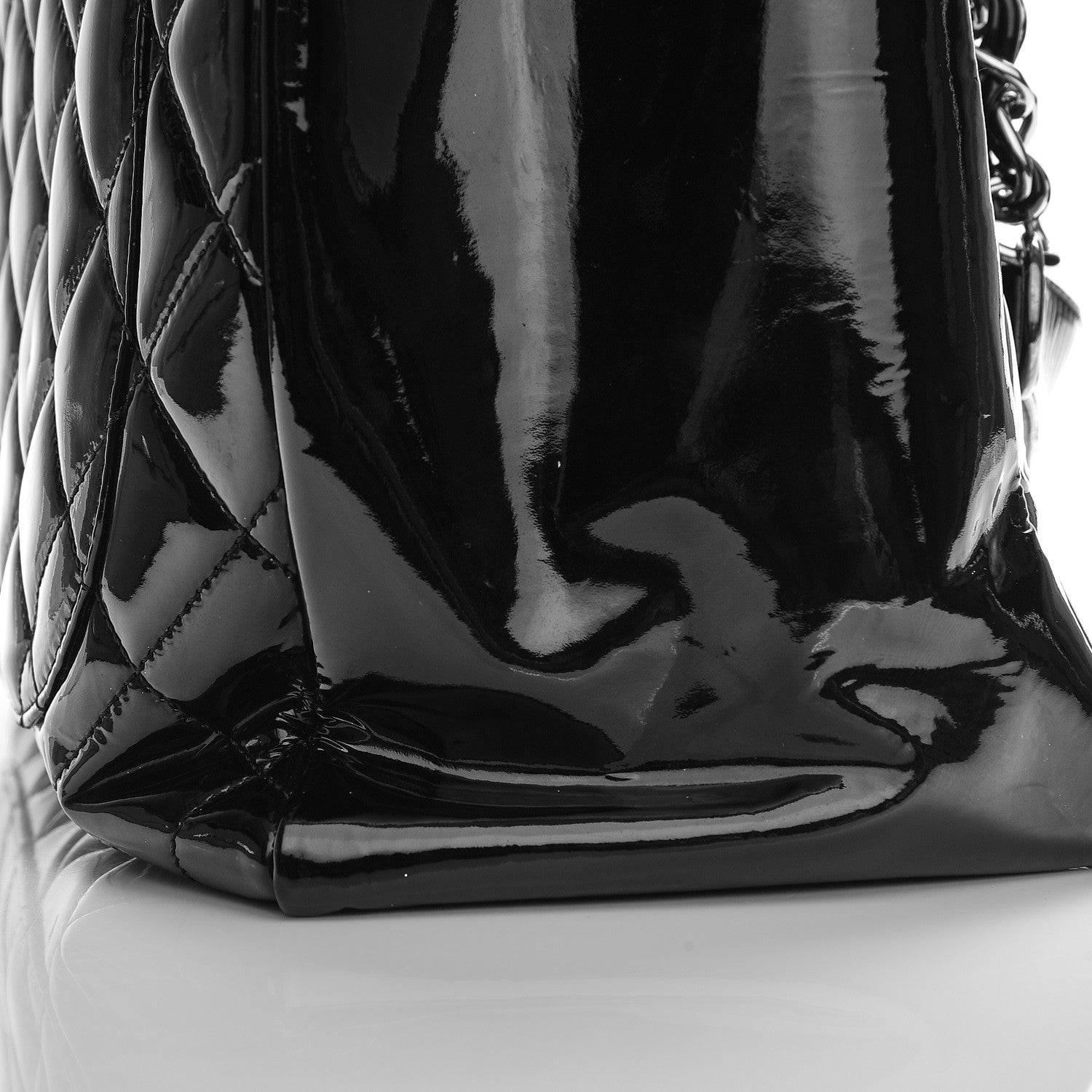 Chanel Patent Quilted Grand Shopping Tote GST Black 8 of 11