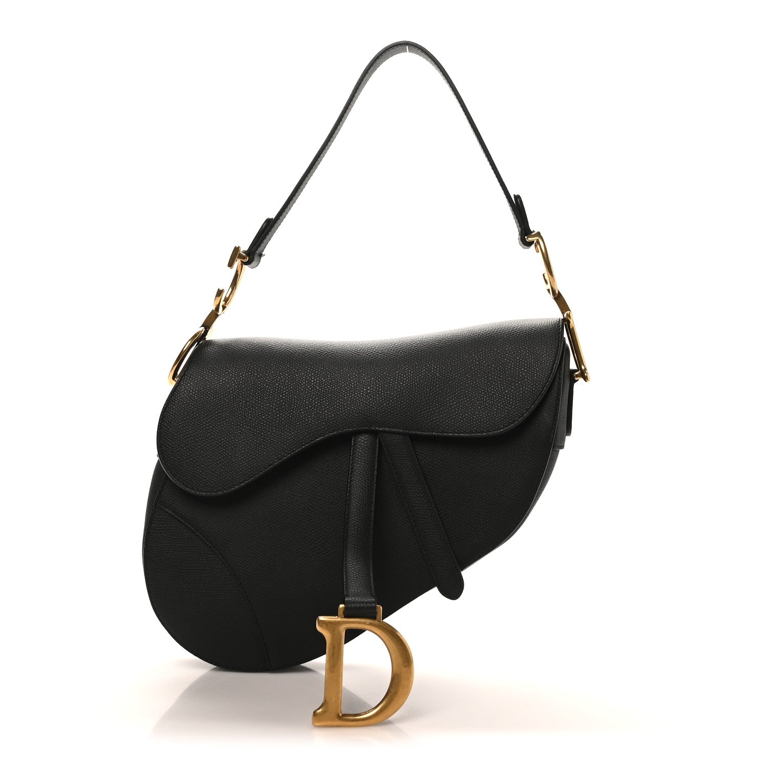 Christian Dior Grained Calfskin Saddle Bag Black 1 of 10