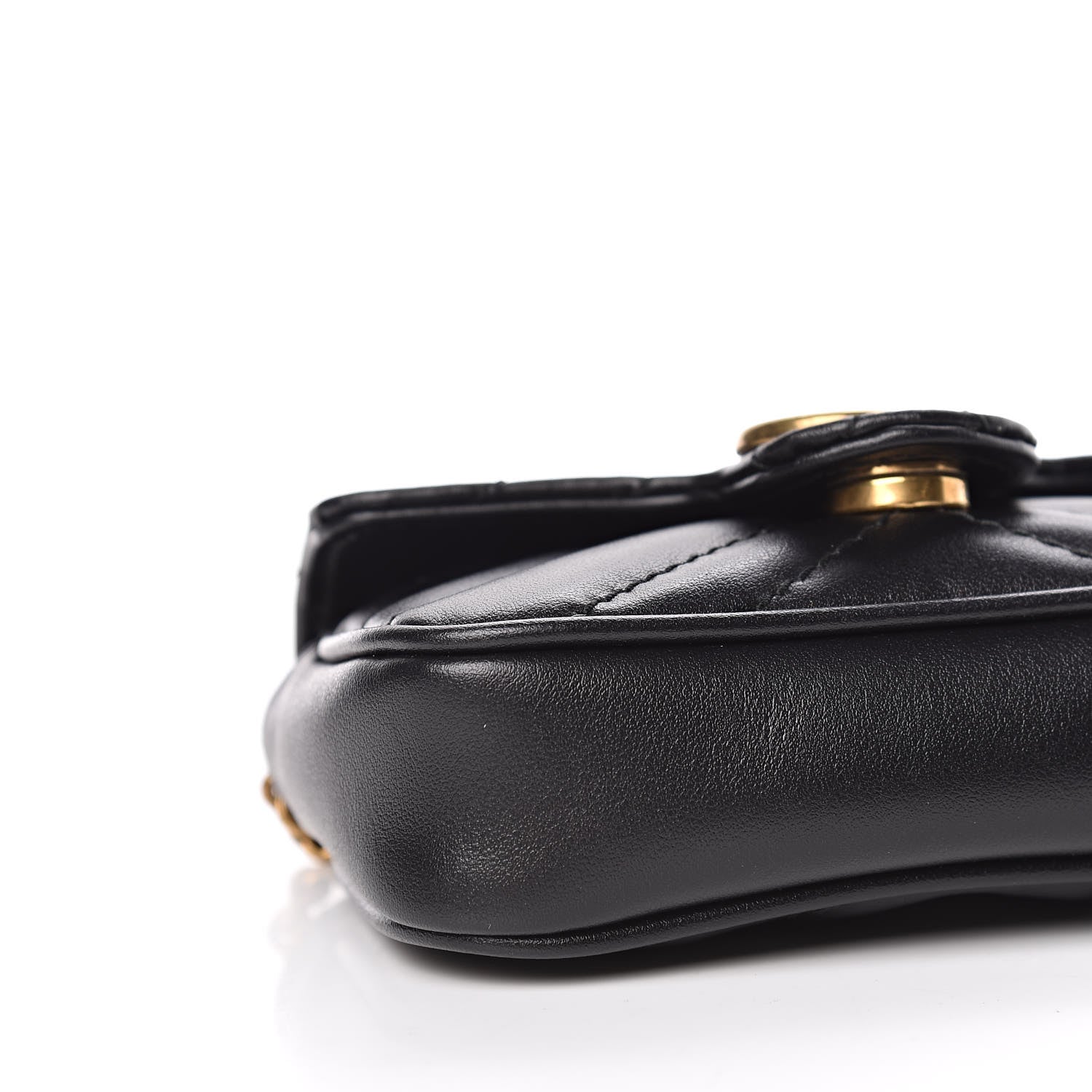 Gucci Calfskin Matelasse GG Marmont 2.0 Coin Purse On A Chain Black 7 of 9