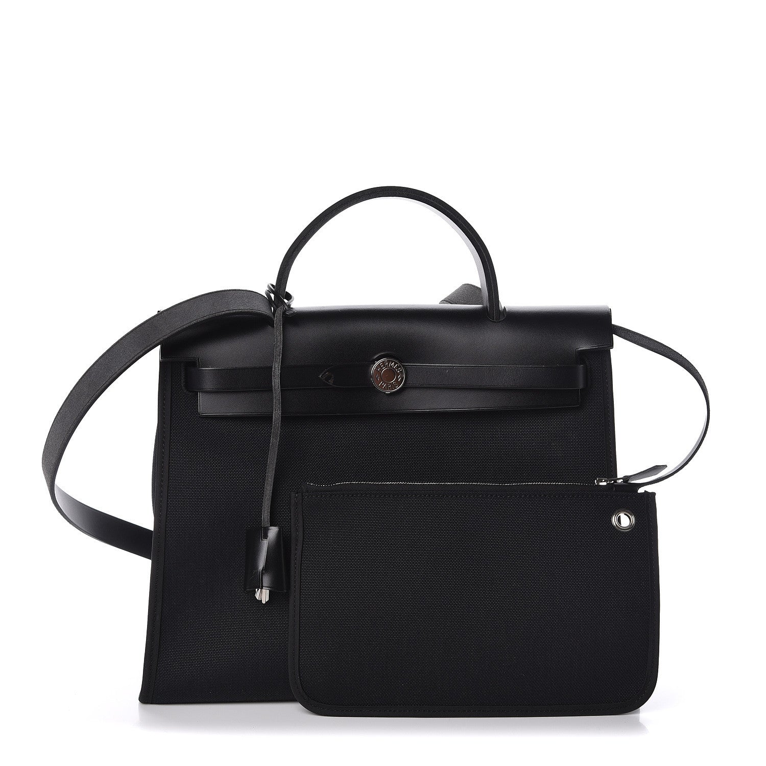 Hermes Military Toile Vache Hunter Herbag Zip PM 31 Black 1 of 10