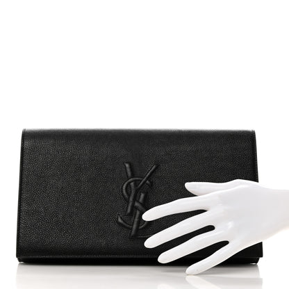 Saint Laurent Calfskin Monogram Large Belle De Jour Clutch Black 2 of 7
