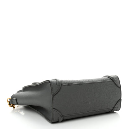 Celine Drummed Calfskin Nano Luggage Kohl 4 of 11