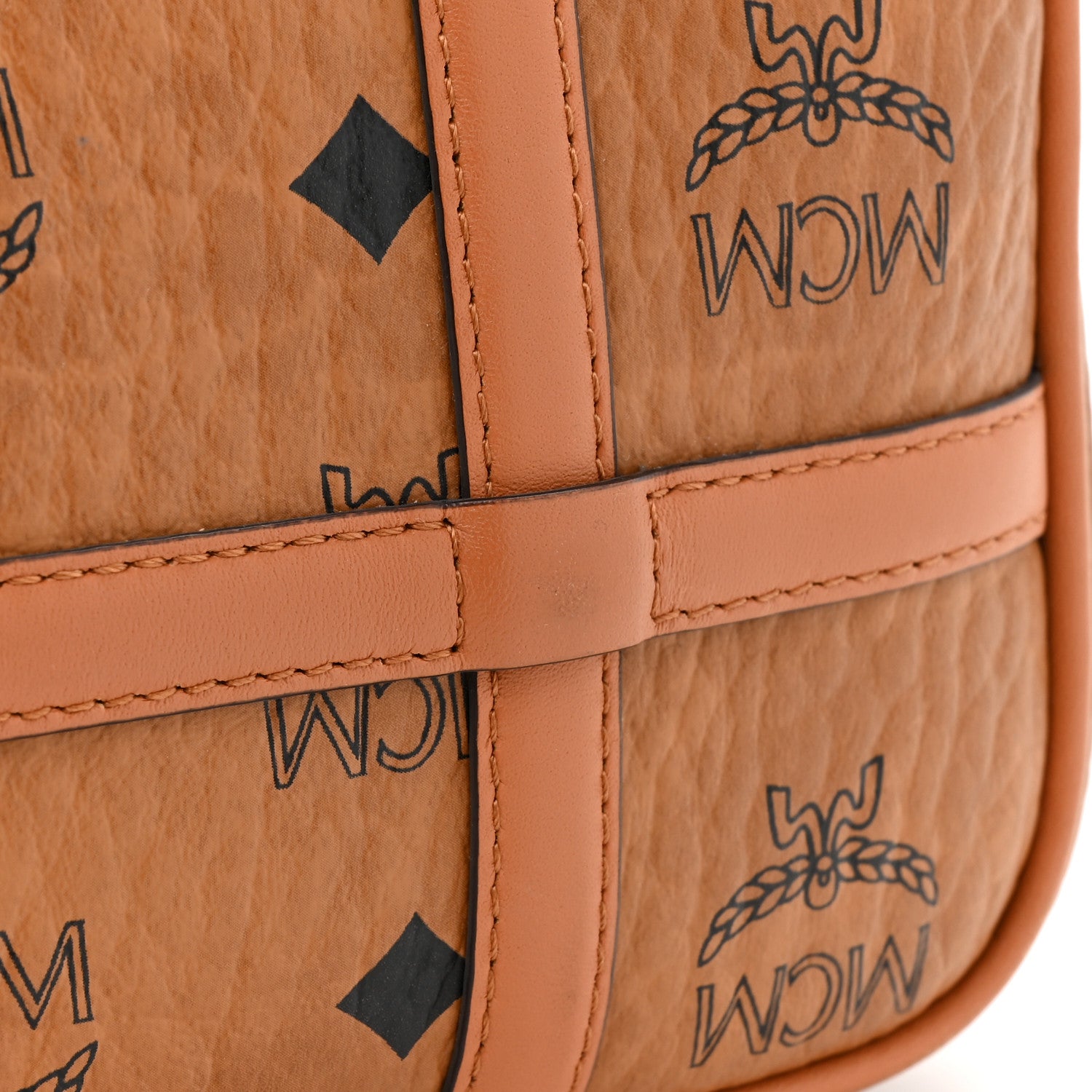 MCM Visetos Nappa Mini Delmy Chain Shoulder Bag Cognac 11 of 14