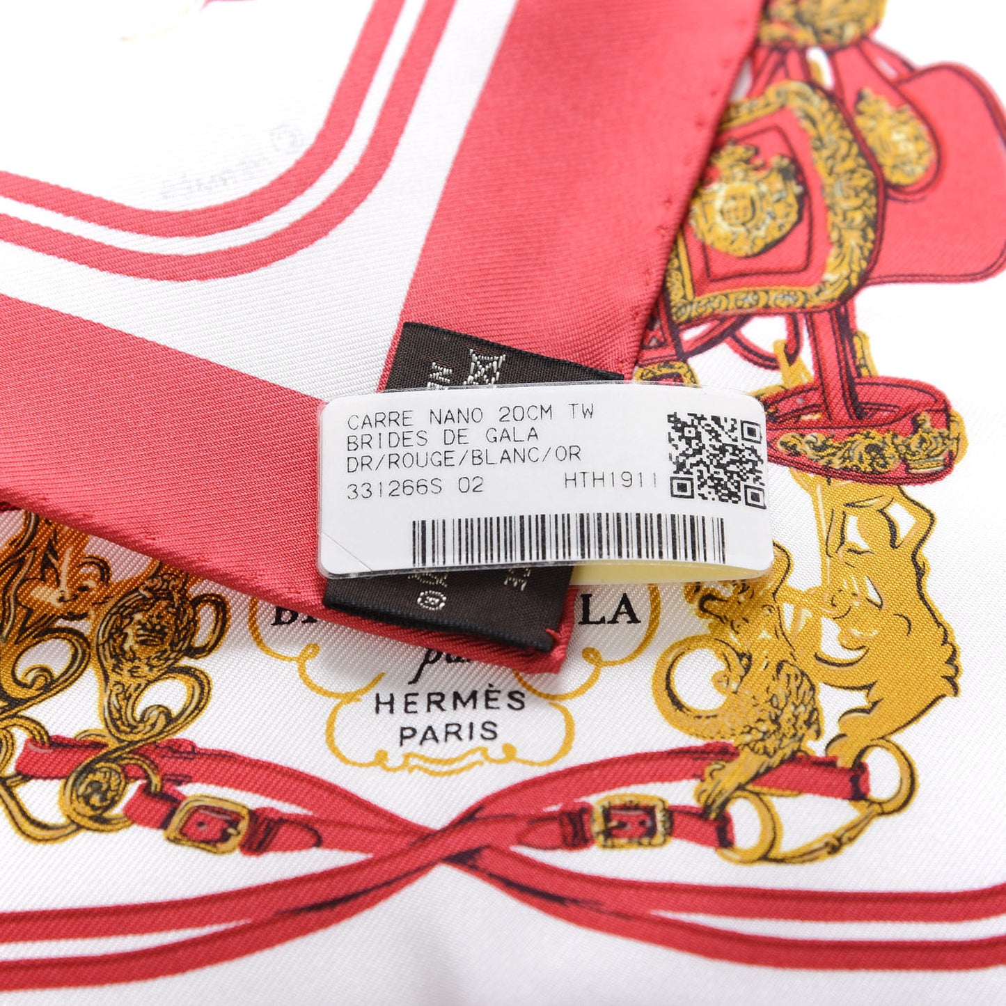 Silk Brides de Gala Nano Scarf 20 Rouge White Or