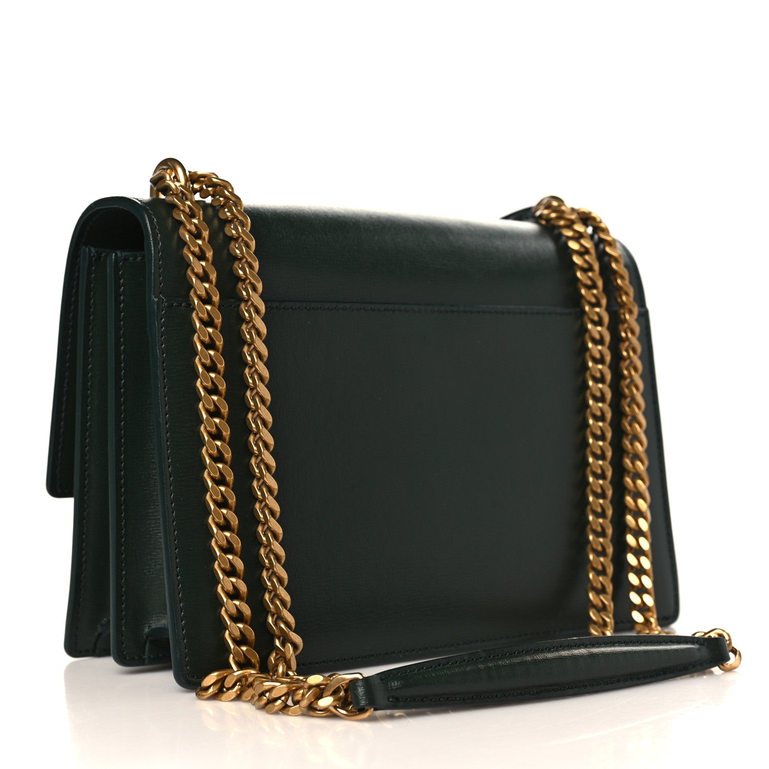 Saint Laurent Calfskin Medium Monogram Sunset Dark Green 3 of 9