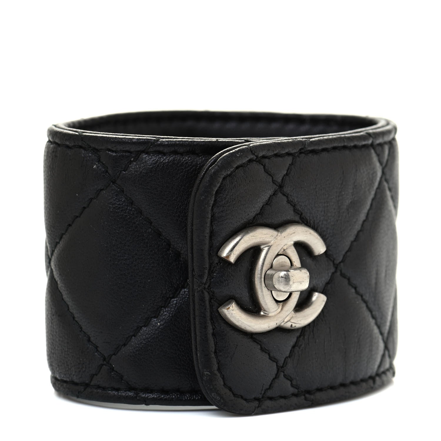 Chanel Lambskin Quilted CC Turnlock Cuff S Black 1 of 3