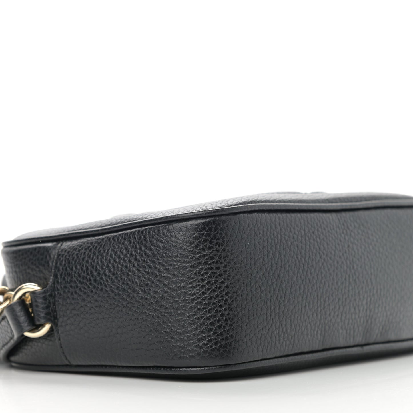 Pebbled Calfskin Small Soho Disco Bag Black