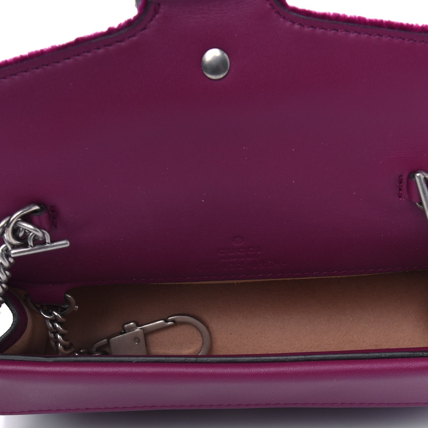 Velvet Super Mini Dionysus Shoulder Bag Fuchsia Violet Cyclamen