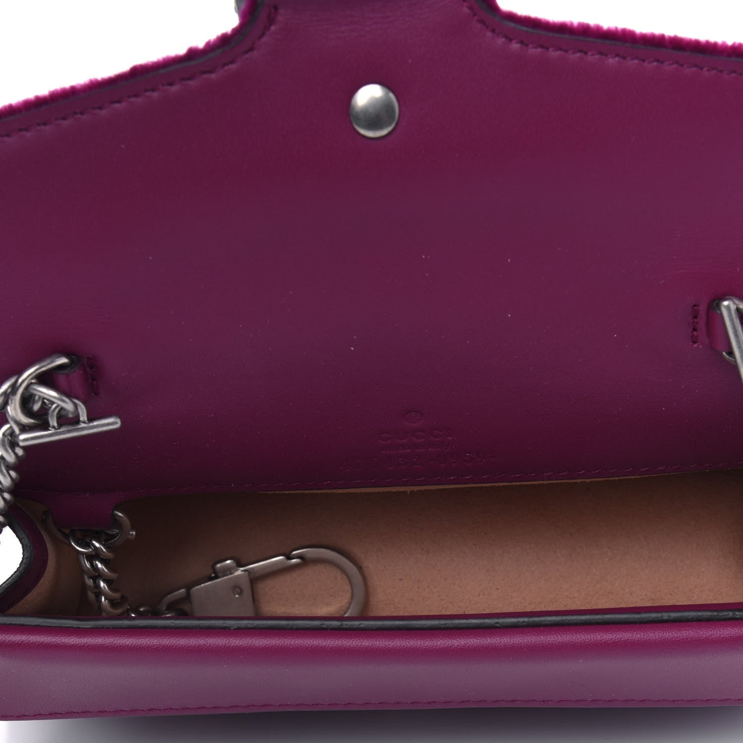 Gucci Velvet Super Mini Dionysus Shoulder Bag Fuchsia Violet Cyclamen 4 of 6