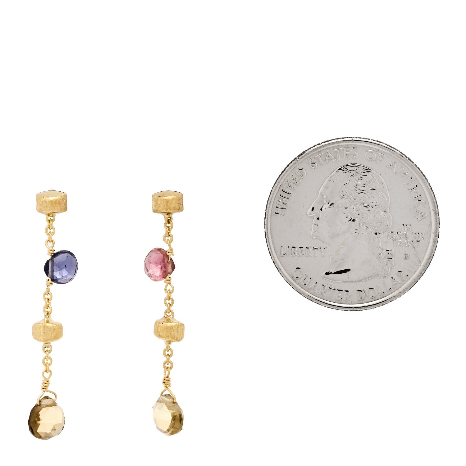 Marco Bicego 18K Yellow Gold Multi Gem Paradise Drop Earrings 2 of 5