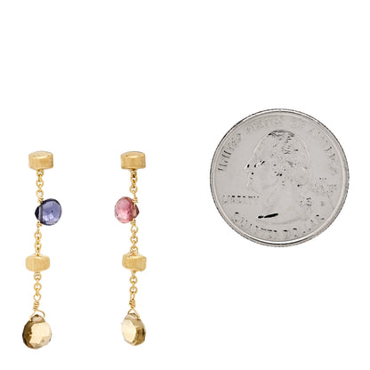 Marco Bicego 18K Yellow Gold Multi Gem Paradise Drop Earrings 2 of 5