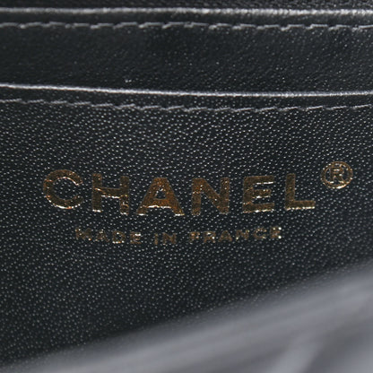Chanel Lambskin Quilted Mini Top Handle Rectangular Flap Black 6 of 9