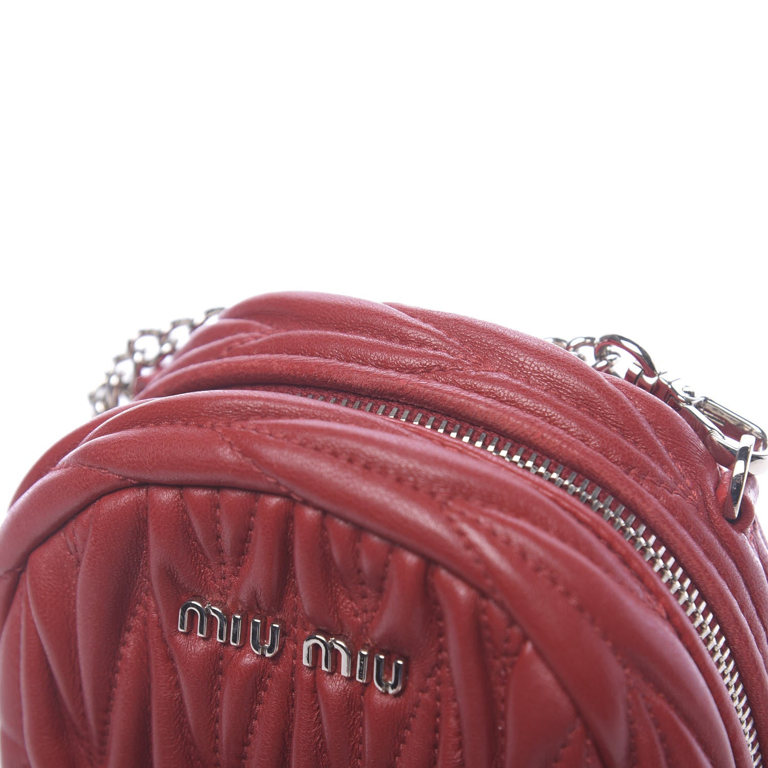Miu Miu Nappa Matelasse Lux Mini Backpack Rosso 14 of 15