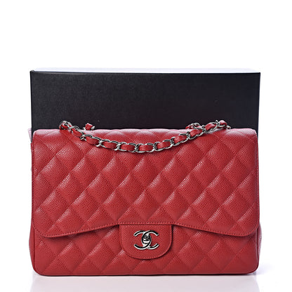 Chanel Caviar Quilted Jumbo Single Flap Red 13 of 13