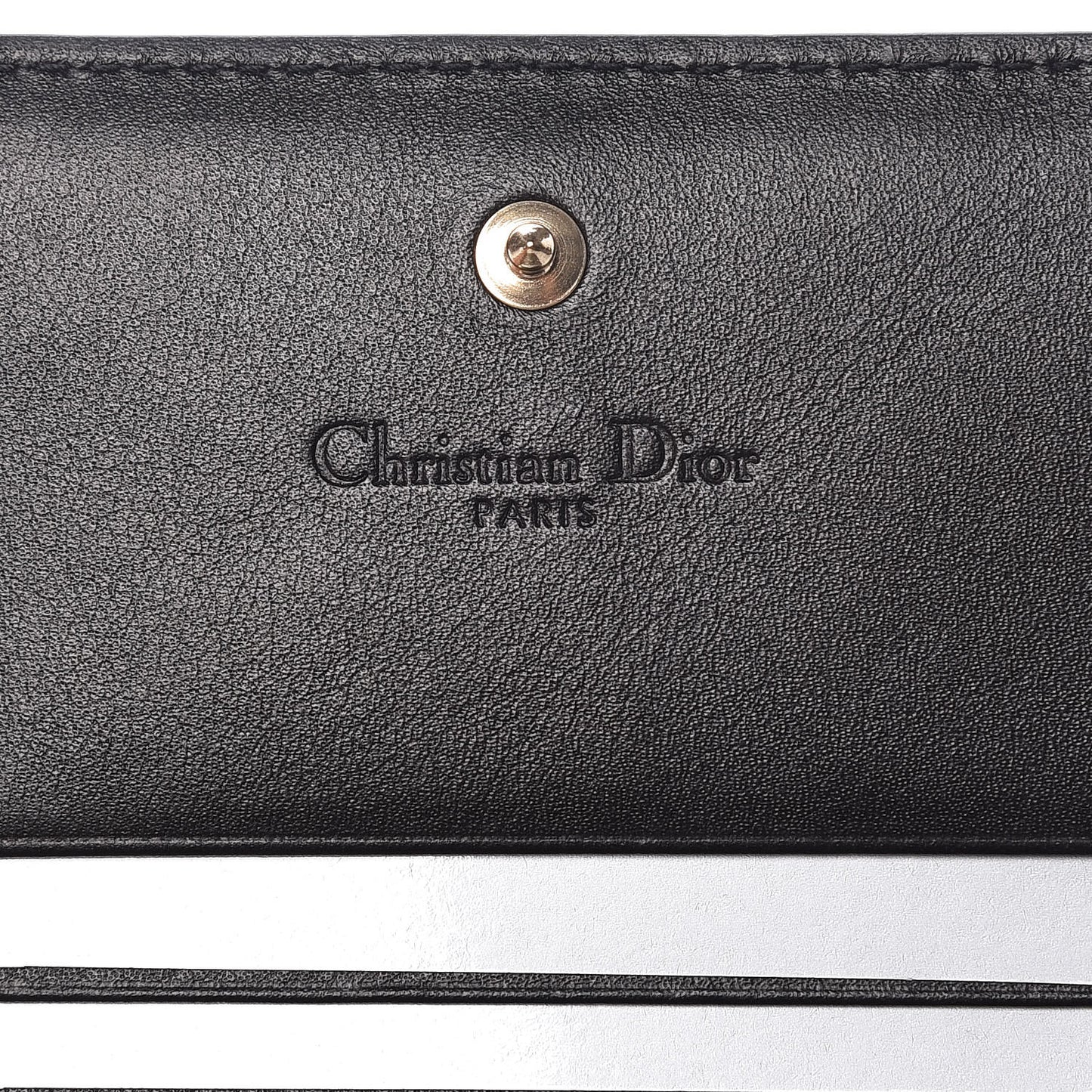 Patent Cannage Lady Dior Mini Wallet Black