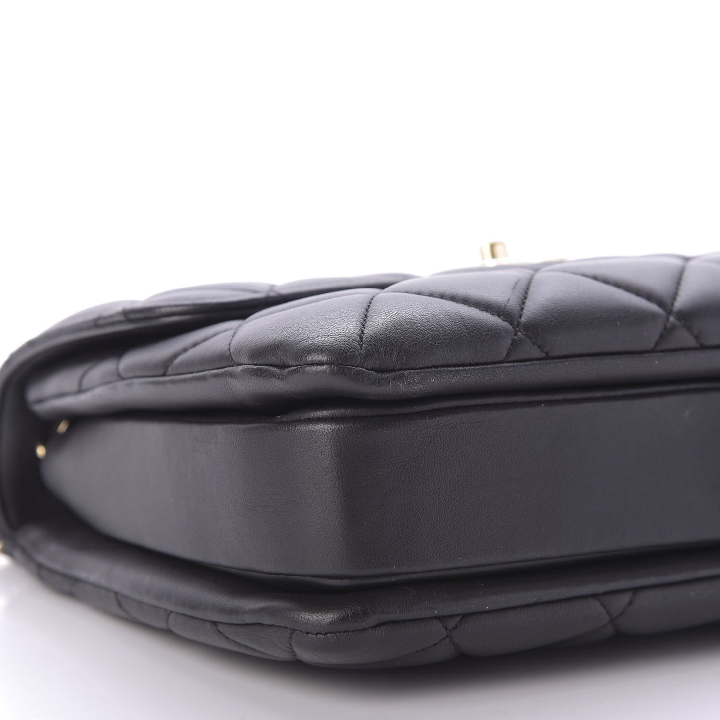 Lambskin Quilted Small Trendy CC Dual Handle Flap Bag Black