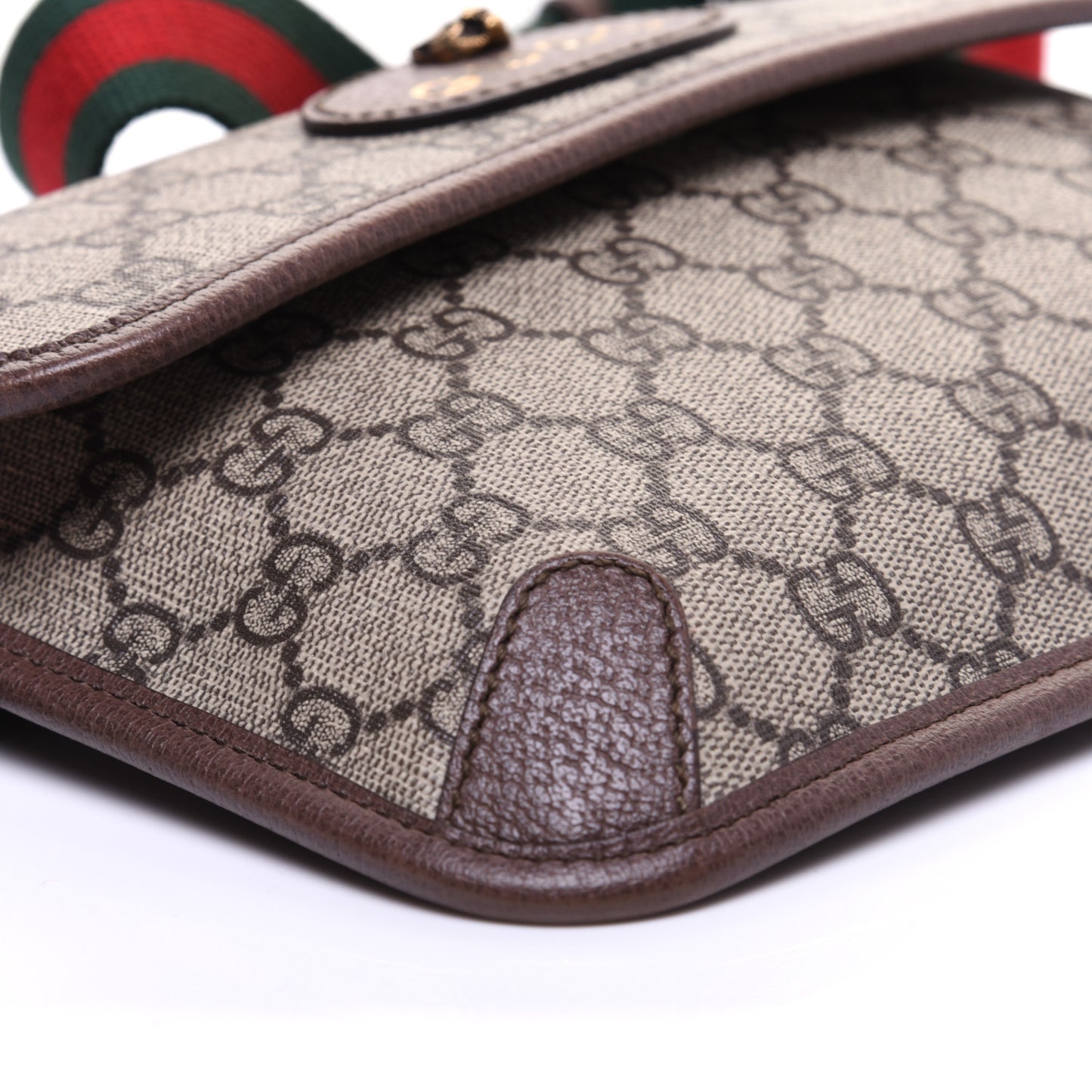 GG Supreme Monogram Neo Vintage Web Belt Bag Brown