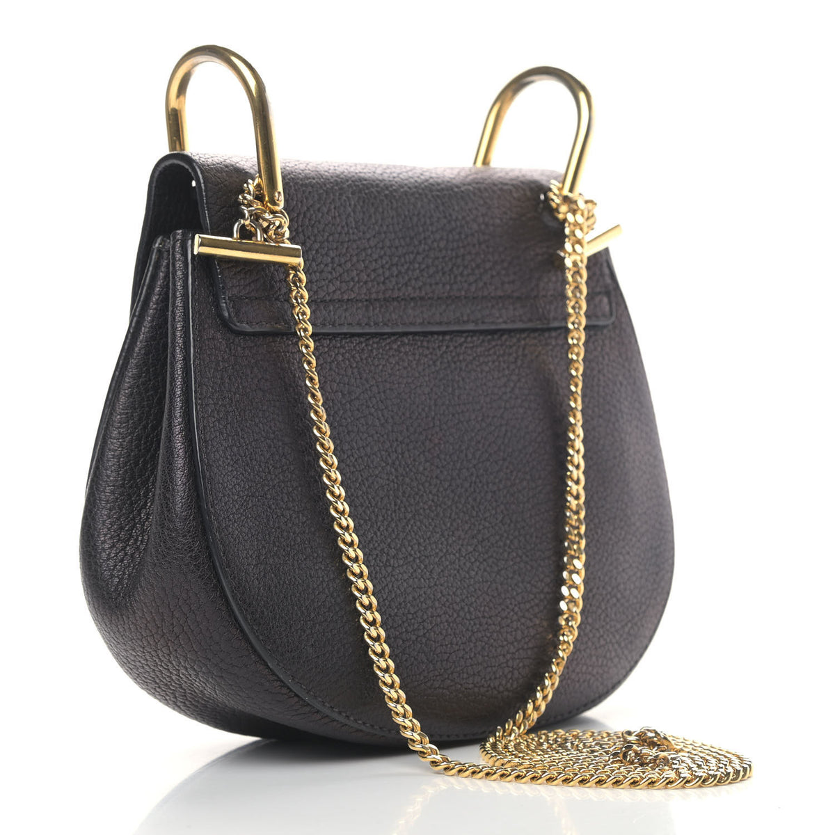 Grained Lambskin Mini Drew Shoulder Bag Black