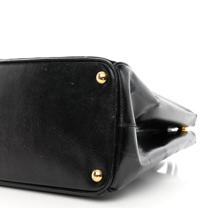 Prada Saffiano Vernice Medium Double Zip Tote Black 11 of 12