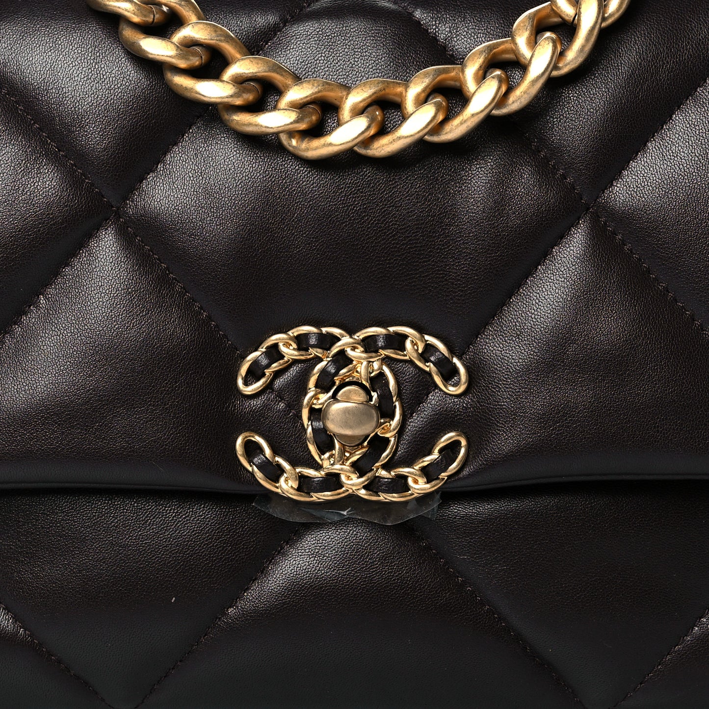 Lambskin Quilted Medium Chanel 19 Flap Dark Brown
