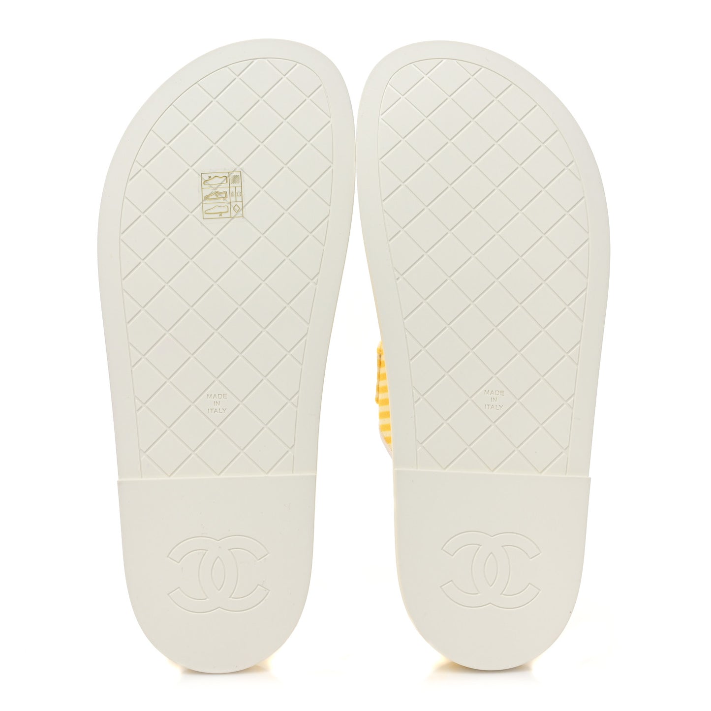 Printed Calfskin Velcro Dad Flat Mules 39 White Yellow