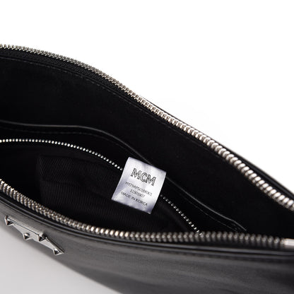 MCM Calfskin Pop Rabbit Wristlet Zip Pouch Black 8 of 10