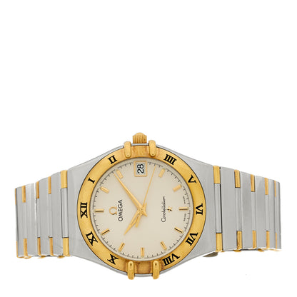 Omega Stainless Steel 18K Yellow Gold 33mm Constellation Quartz Watch White 1212.30 2 of 4