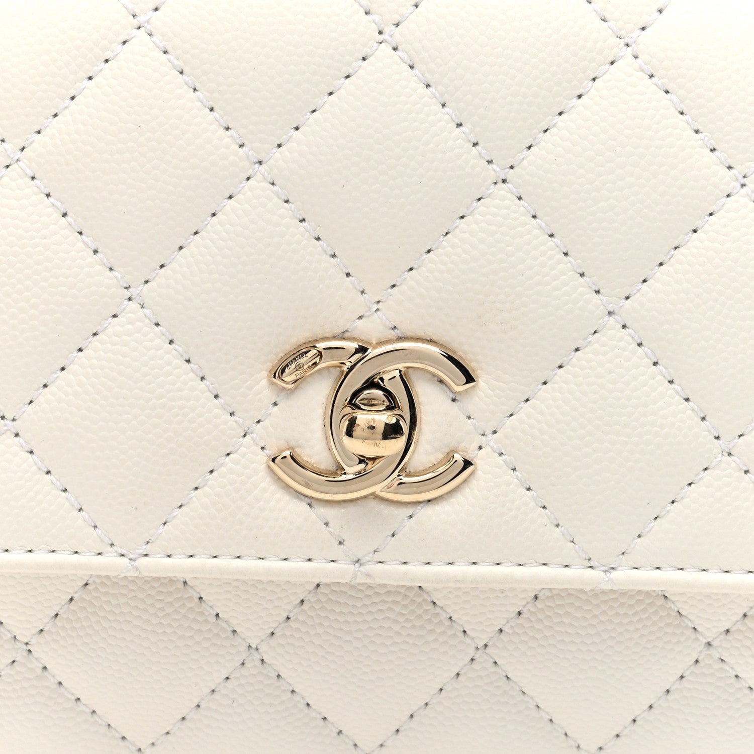 Chanel Caviar Quilted Mini Coco Handle Flap White 8 of 10