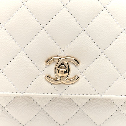 Chanel Caviar Quilted Mini Coco Handle Flap White 8 of 10