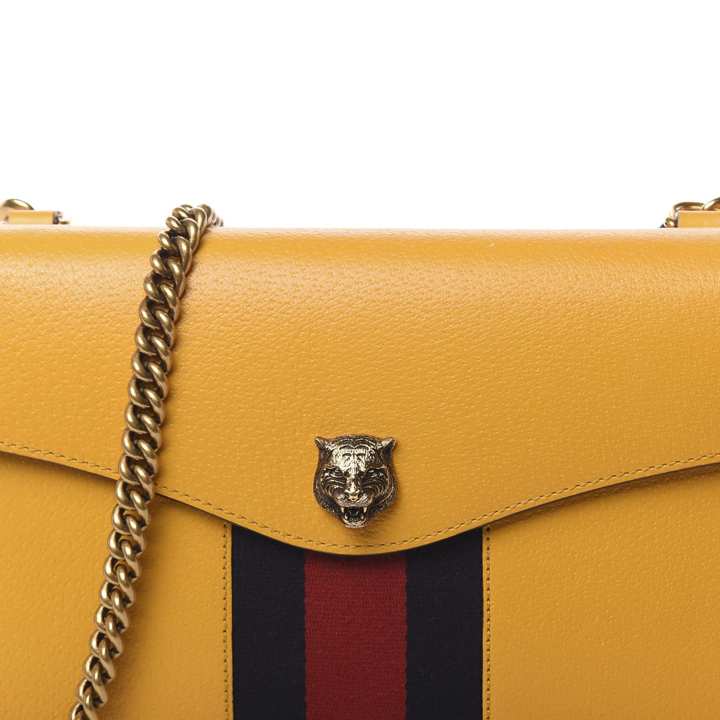 Textured Calfskin Web Animalier Chain Shoulder Bag Crop