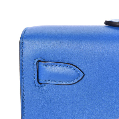 Hermes Swift Kelly Cut Clutch Pochette Bleu Zanzibar 17 of 23