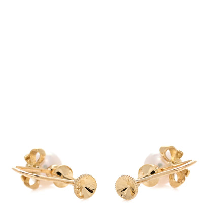Mikimoto 18K Yellow Gold Akoya Pearl 6-6.5mm Ribbon Screw-Back Earrings 4 of 4