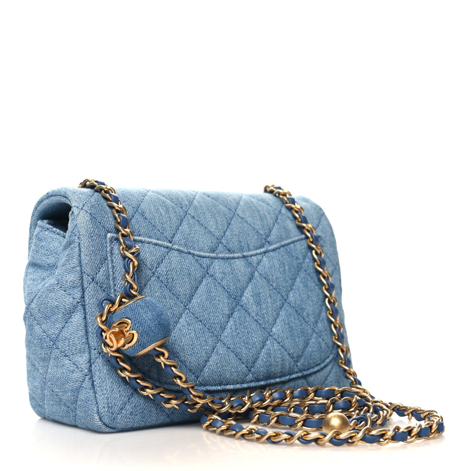 Chanel Denim Quilted Mini Pearl Crush Flap Blue 3 of 11
