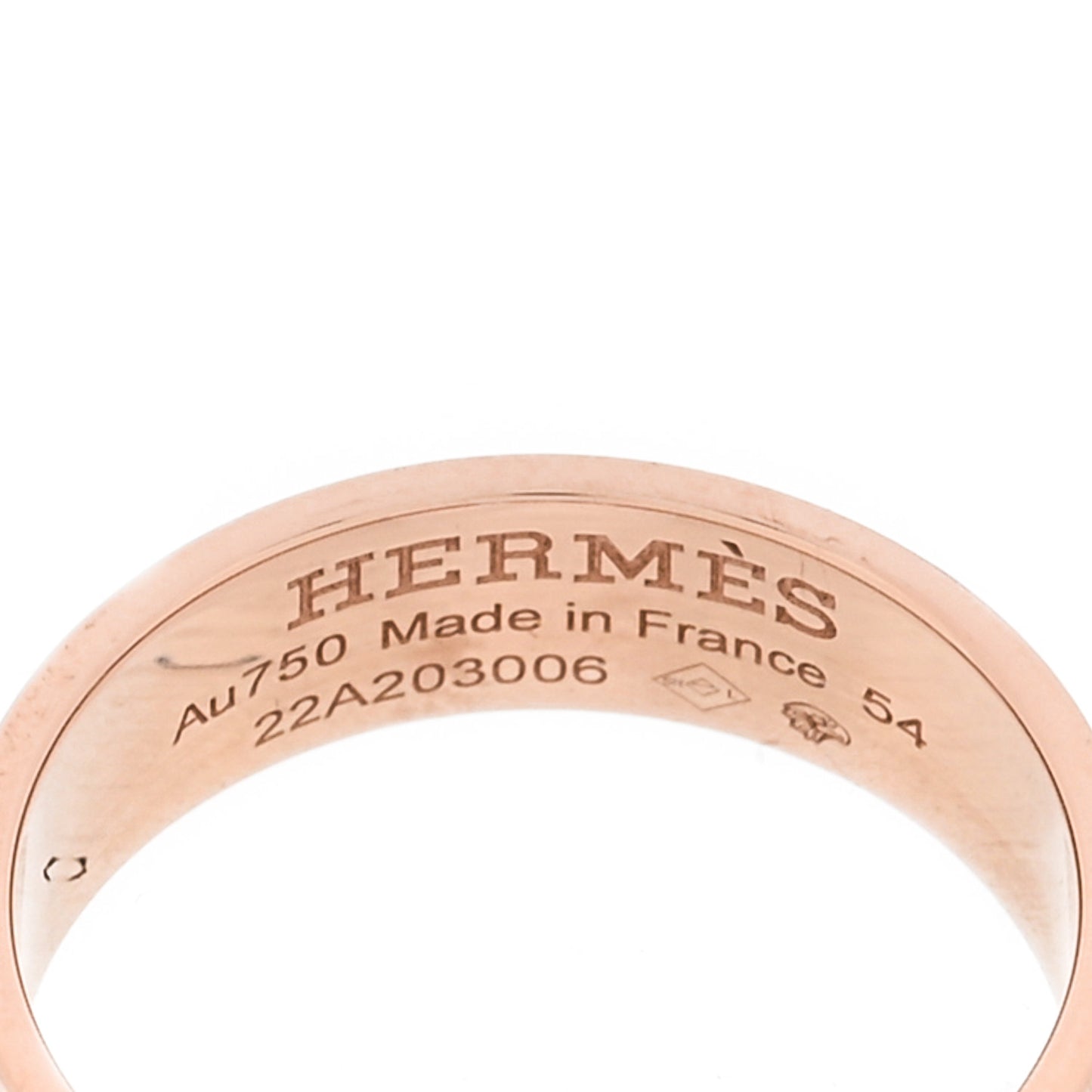 18K Rose Gold Diamond PM H D'Ancre Ring 54 7