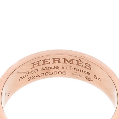 Hermes 18K Rose Gold Diamond PM H D'Ancre Ring 54 7 4 of 5