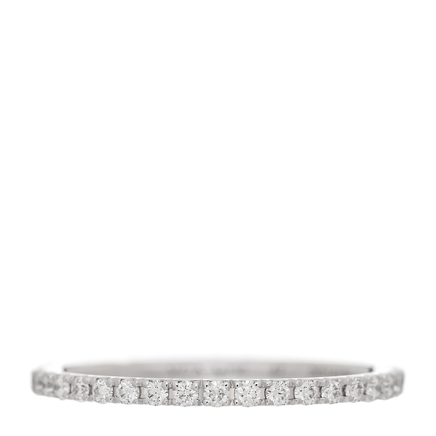Van Cleef & Arpels 18K White Gold Diamond 1.25mm Felicite Wedding Band Ring 47 4 1 of 6