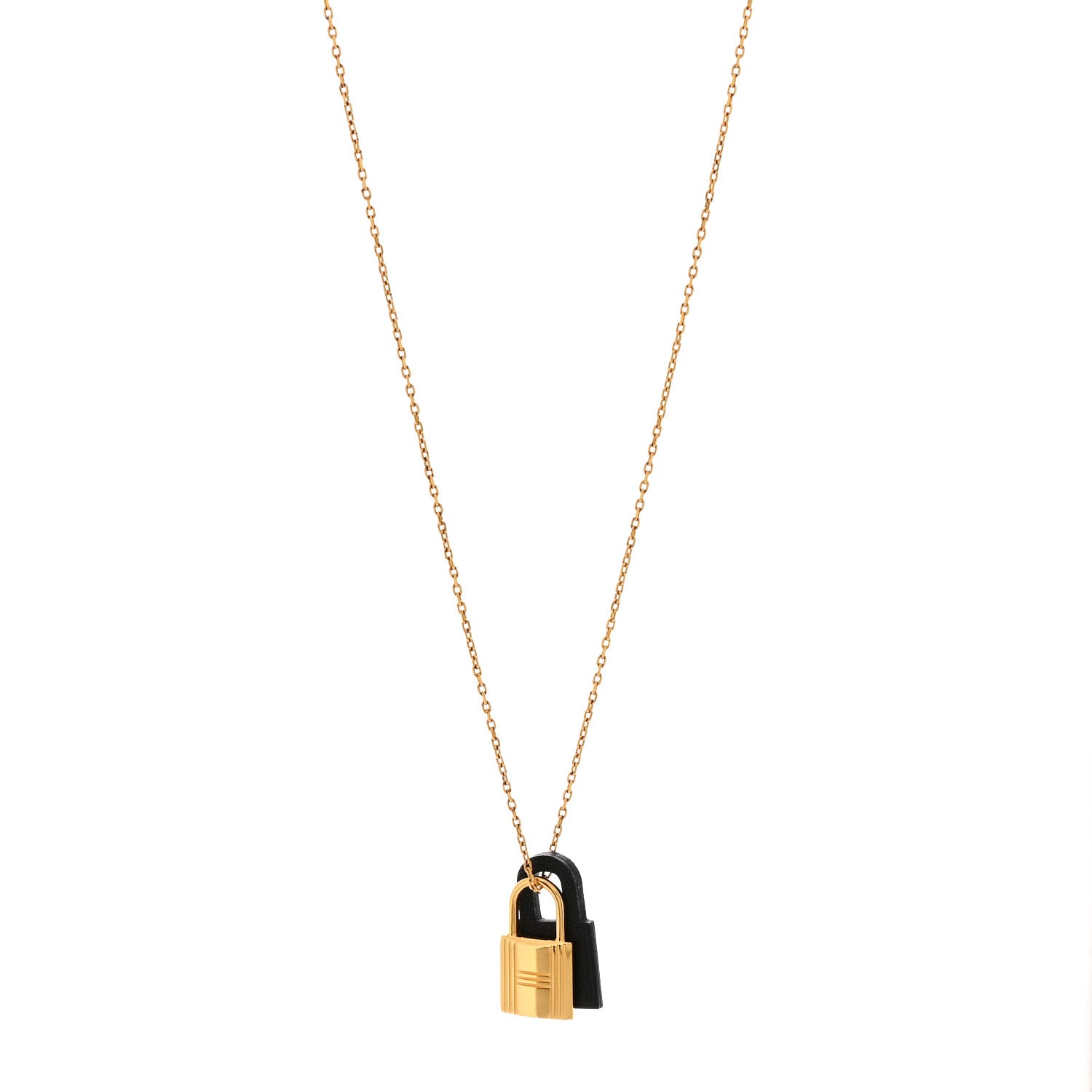 Hermes Swift Small O'Kelly Pendant Necklace Black 1 of 6