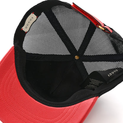 Gucci Cripto Calfskin Logo Baseball Hat XL Hibiscus Red 7 of 9