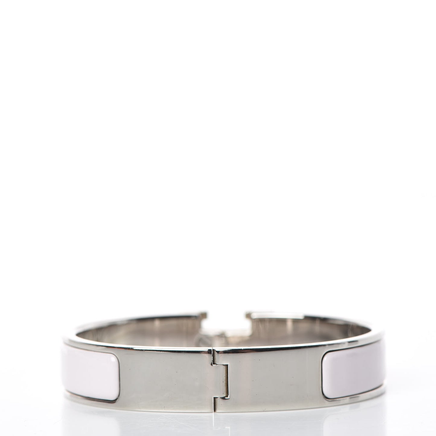 Enamel Narrow Clic Clac H Bracelet PM Rose Nymph White