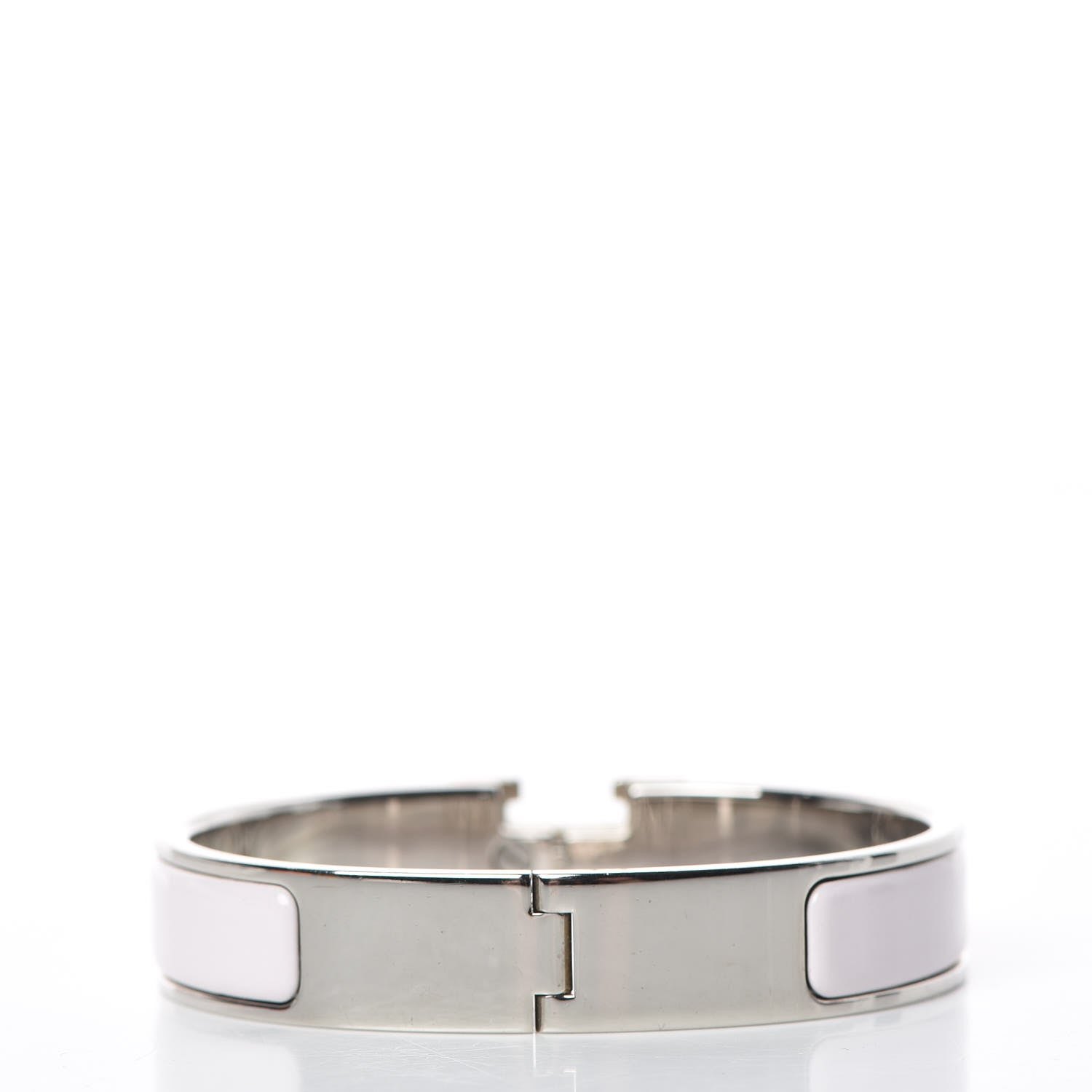Hermes Enamel Narrow Clic Clac H Bracelet PM Rose Nymph White 3 of 5