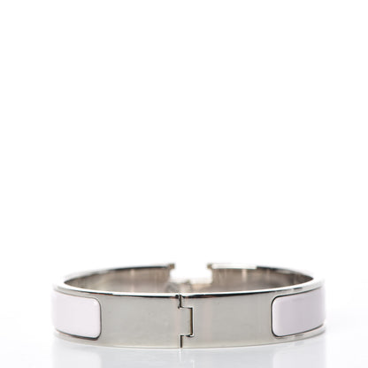 Hermes Enamel Narrow Clic Clac H Bracelet PM Rose Nymph White 3 of 5