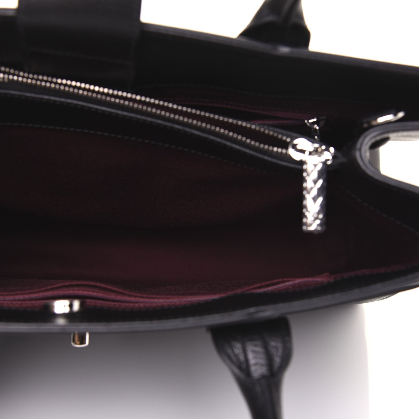 Grained Calfskin Large Neo Executive Shopper Tote Black