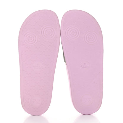 Gucci GG Supreme Monogram Apple Slide Sandals 40 Pink Multicolor 5 of 11